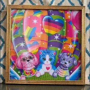 🐶🐱🐶🌈🦄🧜🏽♀️🦋 HANDMADE LISA FRANK framed art